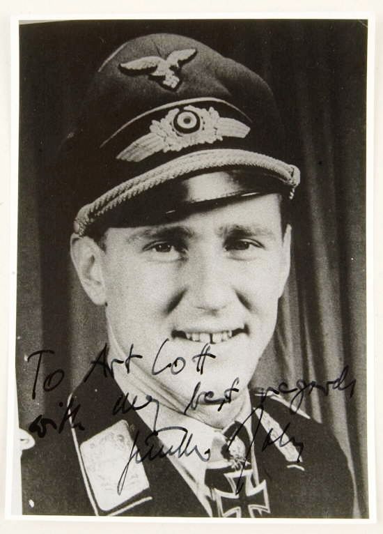 NAZI GUNTHER RALL, LUFTWAFFE ACE, KNIGHT`S CROSS AUTOGRAPH